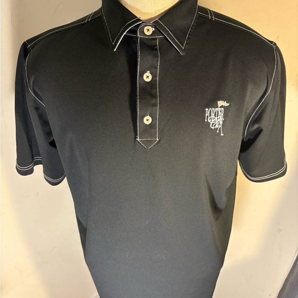 FootJoy Black Polo large Shirt with stitched Cuffs and Embroidered Logo(115)